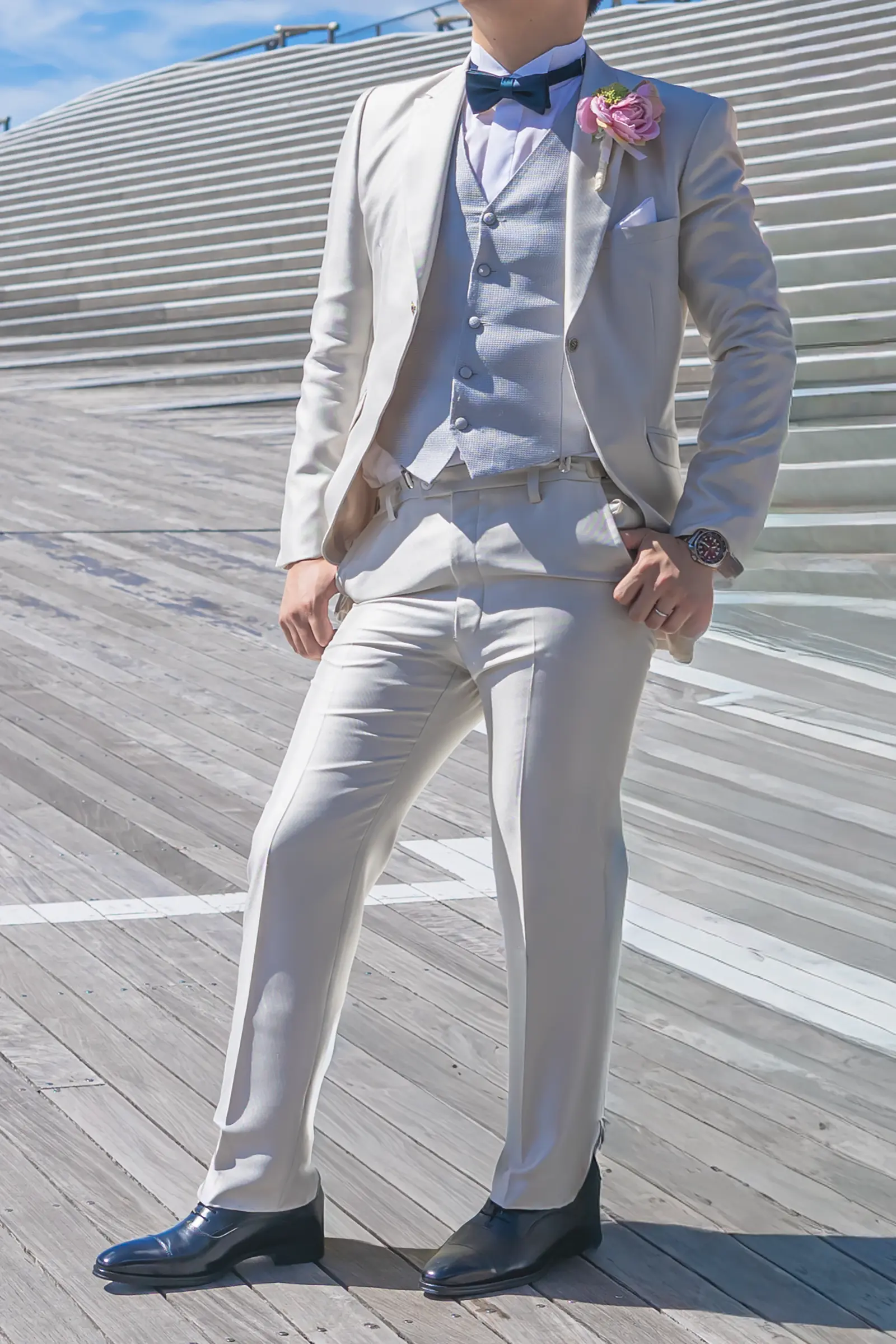 フォトジェリッシュのベージュ タキシード 021-BG (AL)